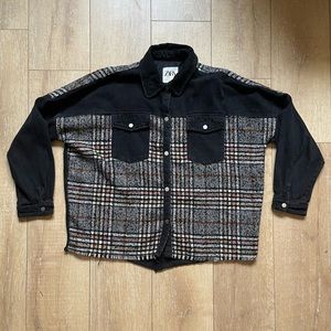 ZARA FLEECE/DENIM JACKET
